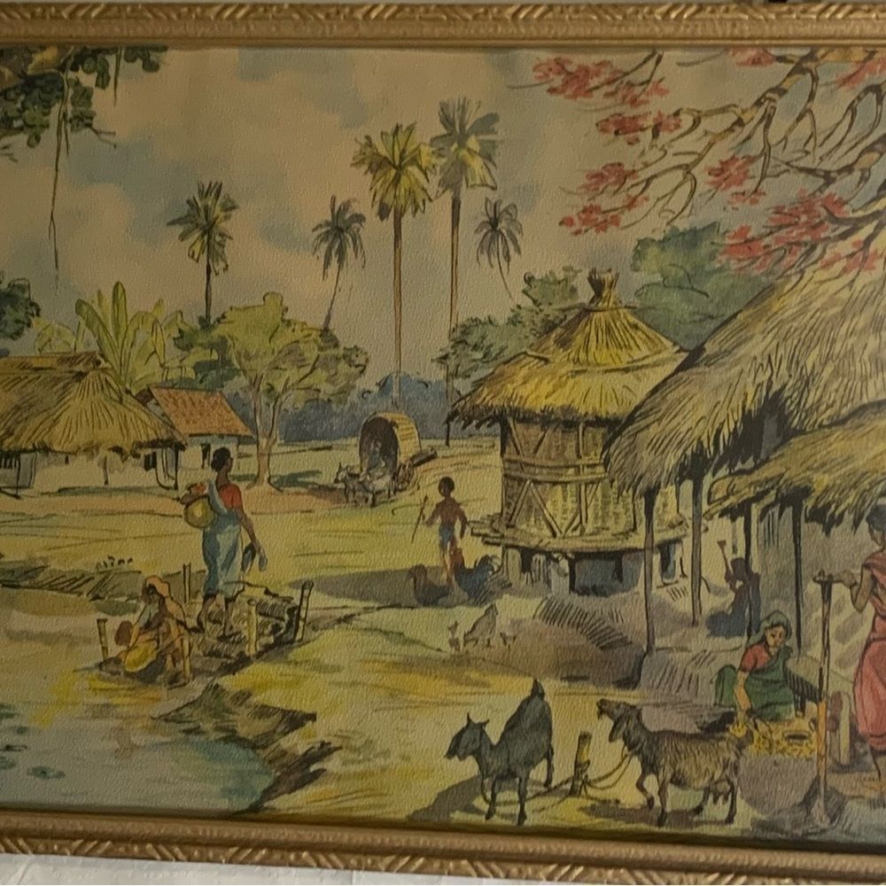 Vintage India Village Framed Print